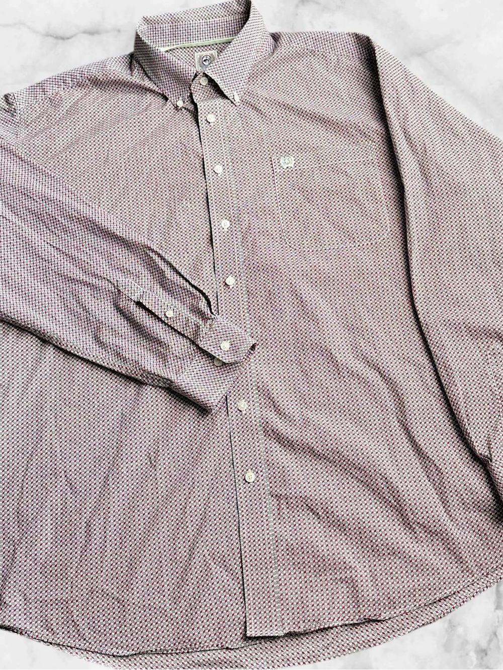 Cinch Men's XL Western Shirt Geometric Print Long Sleeve Button Down Cotton
